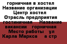  горничная в хостел › Название организации ­ “Центр-хостел“ › Отрасль предприятия ­ гостиничная  › Название вакансии ­ горничная › Место работы ­ ул. Карла Маркса 155а стр.1, 1 этаж › Подчинение ­ управляющнму › Минимальный оклад ­ 340 › Возраст от ­ 18 › Возраст до ­ 55 - Красноярский край, Красноярск г. Работа » Вакансии   